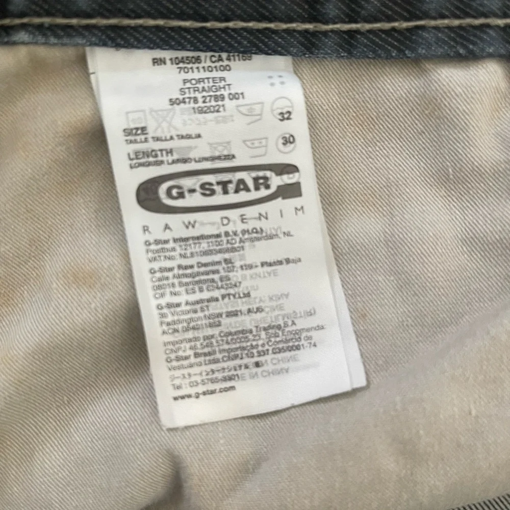 G-Star Men's Dark Blue Straight Jeans 32W 30L